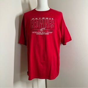 Detroit Redwings 1997-1998 Stanley Cup Champion-SZ XL-Red Tee Shirt Embroidered